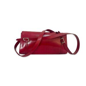 Ramirez Red Leather Shoulder Bag Vintage Adjustable Strap